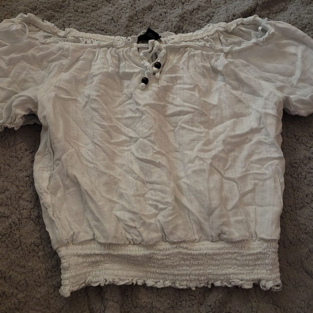 BCX Off-Shoulder White Blouse